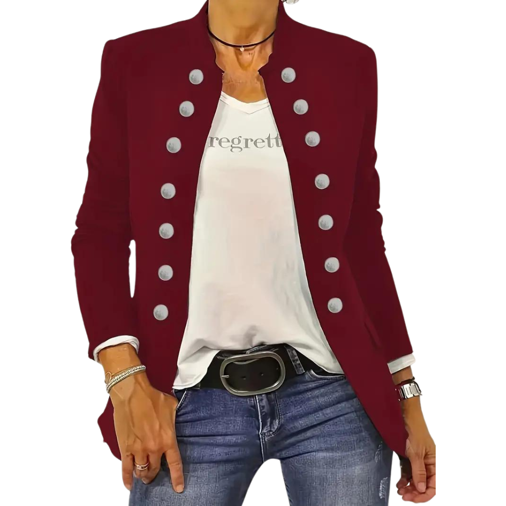 Weronika - Elegante Damenjacke mit vorderem Knopfverschluss für einen lässigen, stilvollen Auftritt