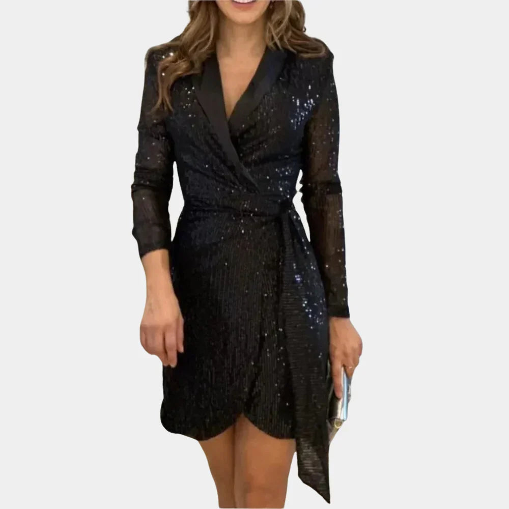 Elegantes V-Ausschnitt Mini-Kleid Riva mit modischem Reverskragen