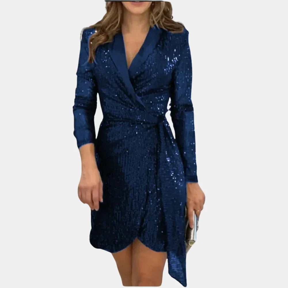 Elegantes V-Ausschnitt Mini-Kleid Riva mit modischem Reverskragen