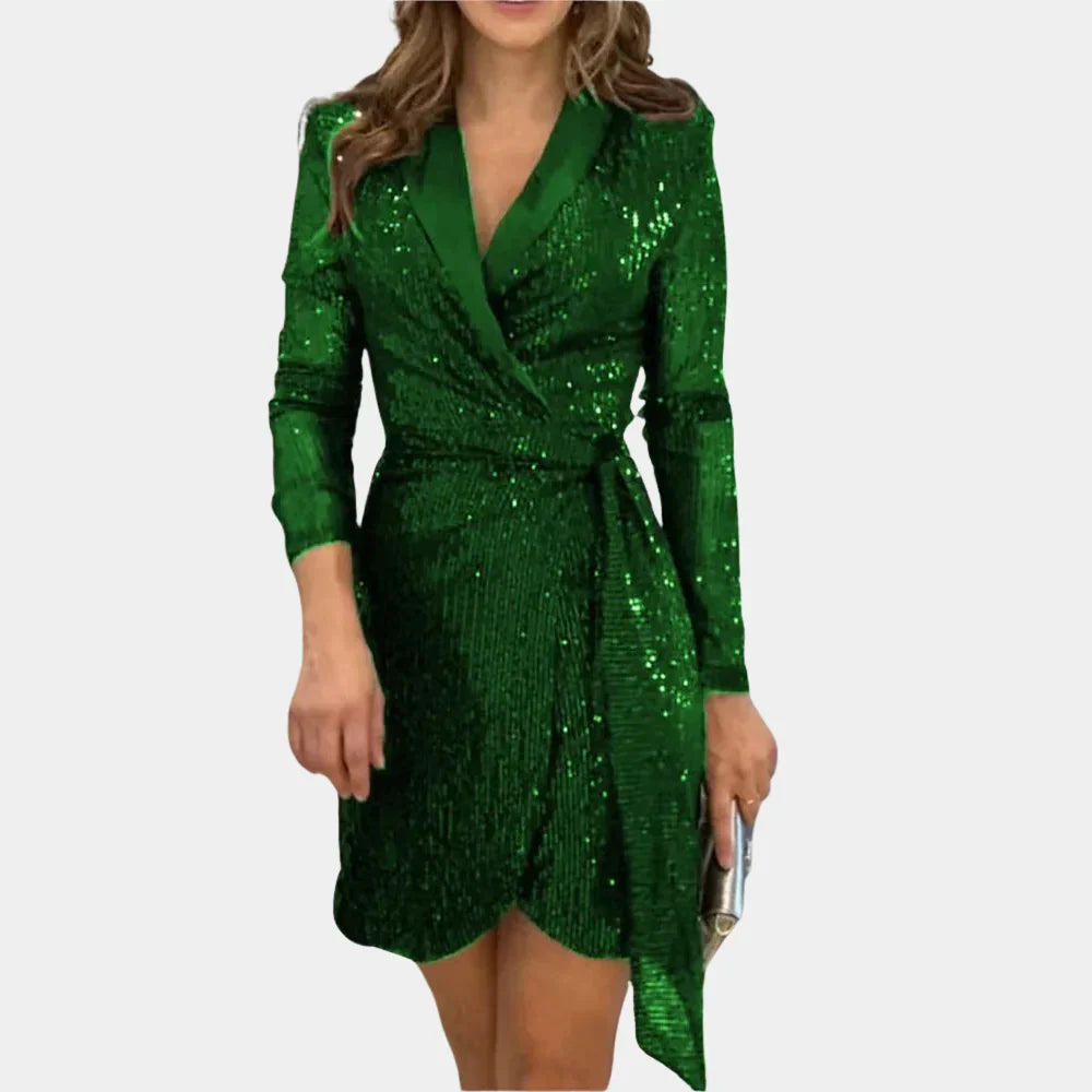 Elegantes V-Ausschnitt Mini-Kleid Riva mit modischem Reverskragen