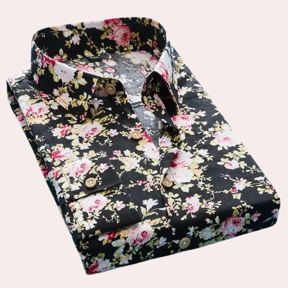 Marti Men's Elegant Floral Dress Shirt