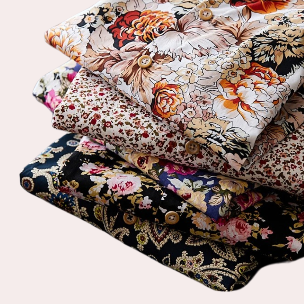 Marti Elegante Herrenbluse mit Blumenmuster
