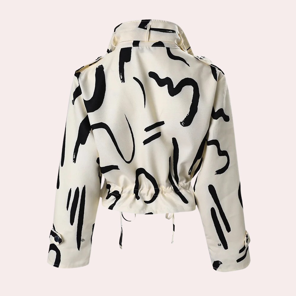 Modische kurze Baumwoll-Übergangsjacke für Damen im lässigen Frühlingsstil