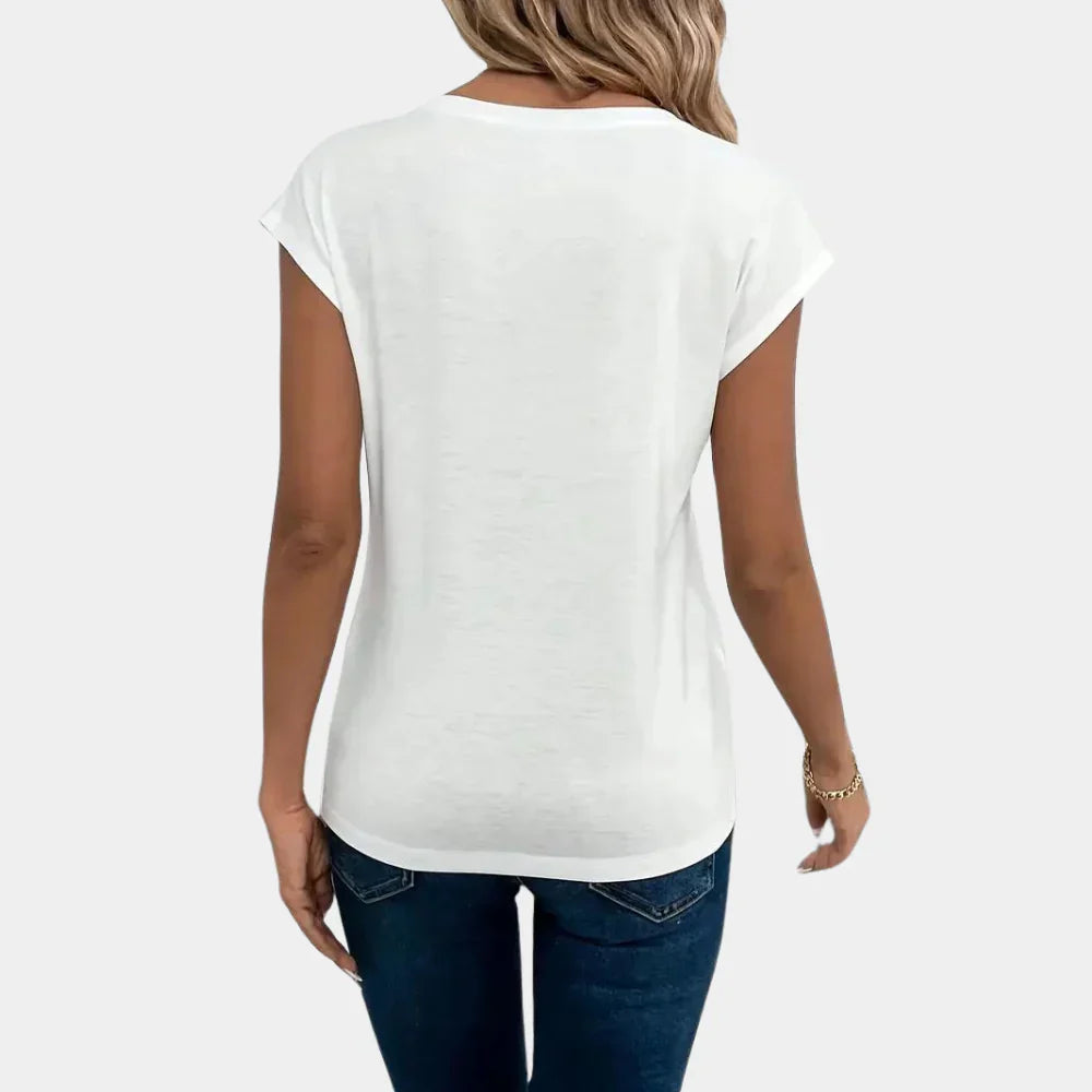 Elyra - Elegantes Damen-Top mit V-Ausschnitt für einen stilvollen Auftritt
