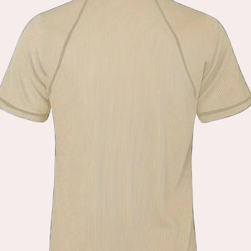 Stylowa męska koszula Henley - ultra oddychająca bawełna, slim fit i krótki rękaw dla codziennej wygody