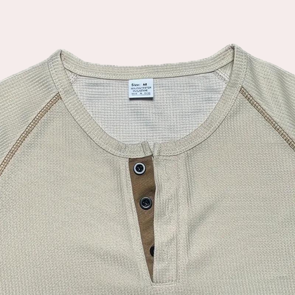 Stylowa męska koszula Henley - ultra oddychająca bawełna, slim fit i krótki rękaw dla codziennej wygody