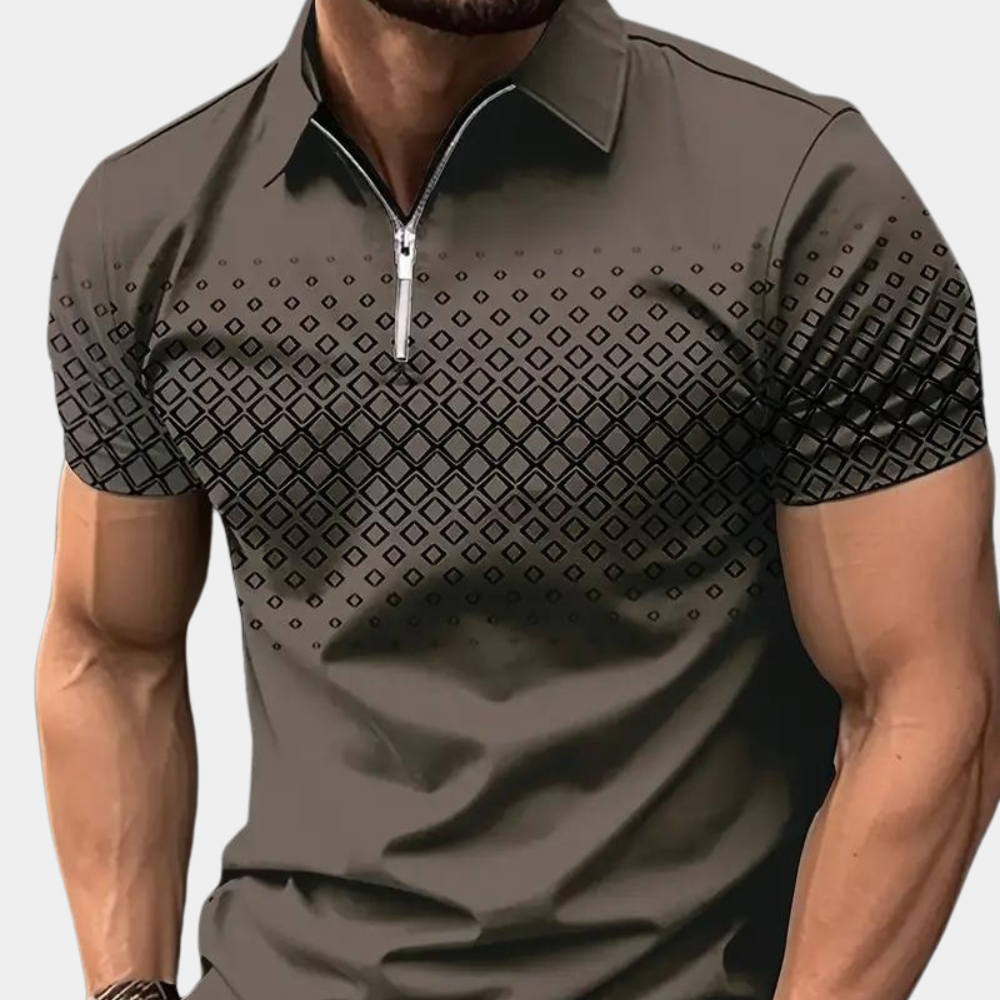 Elegancka męska koszulka polo z stylowym wzorem