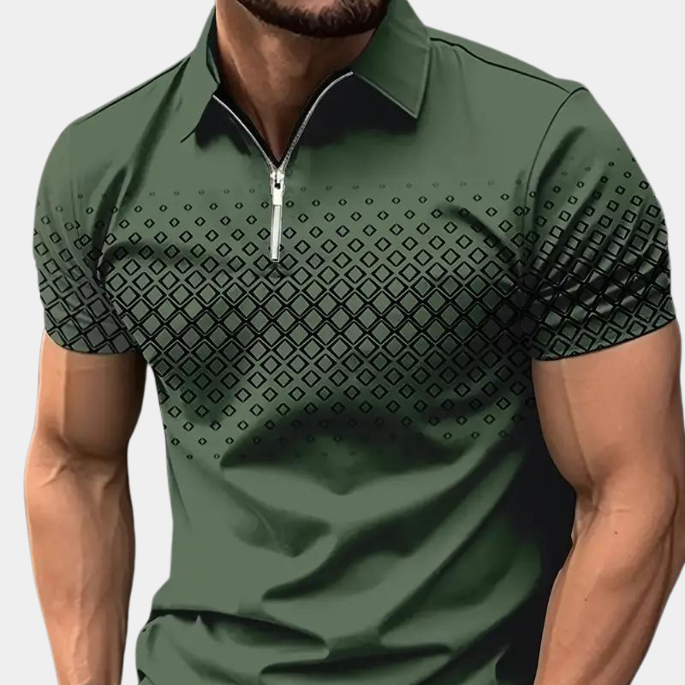 Elegancka męska koszulka polo z stylowym wzorem