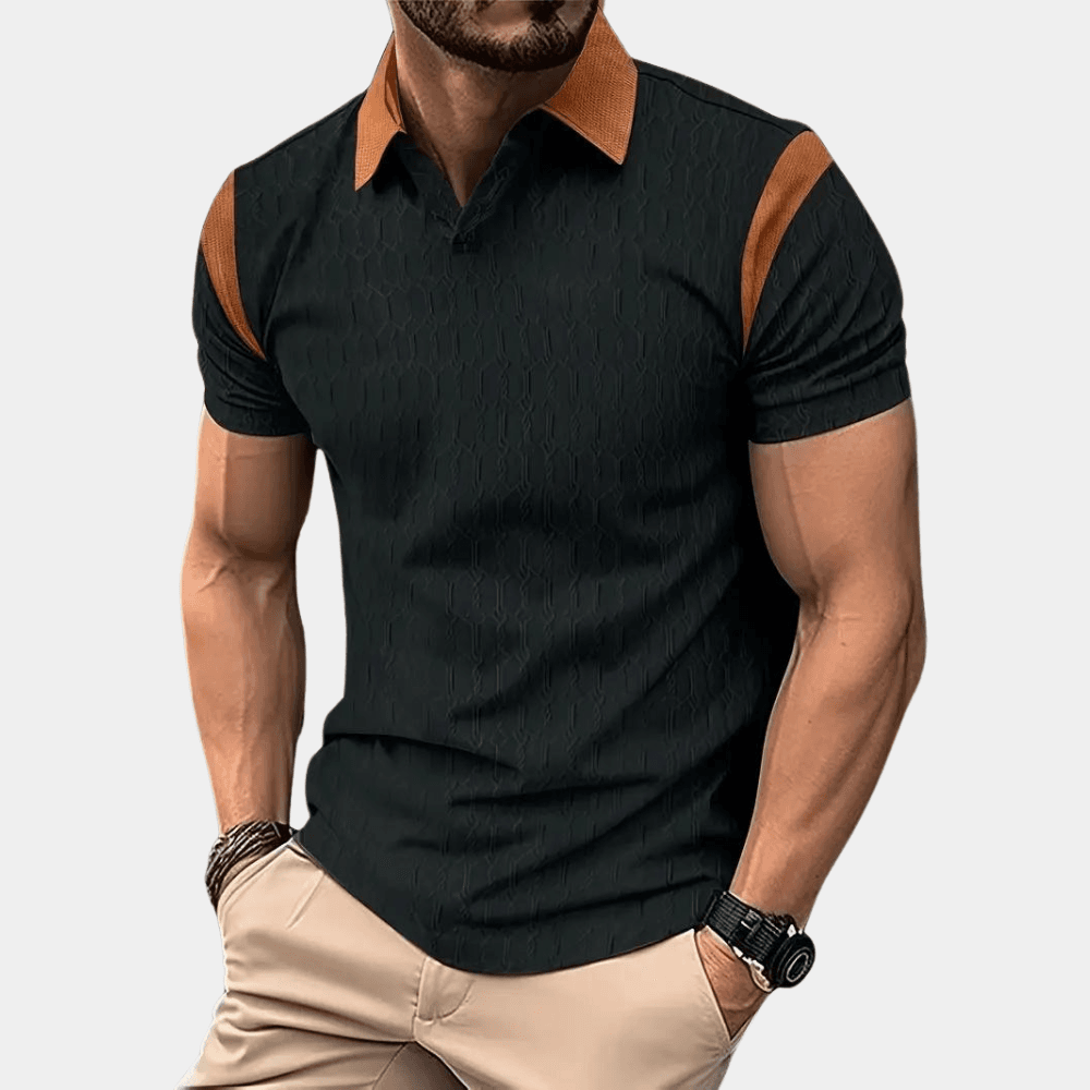 Stylowa męska koszulka polo z krótkim rękawem - Oddychająca, slim fit z mieszanki bawełny