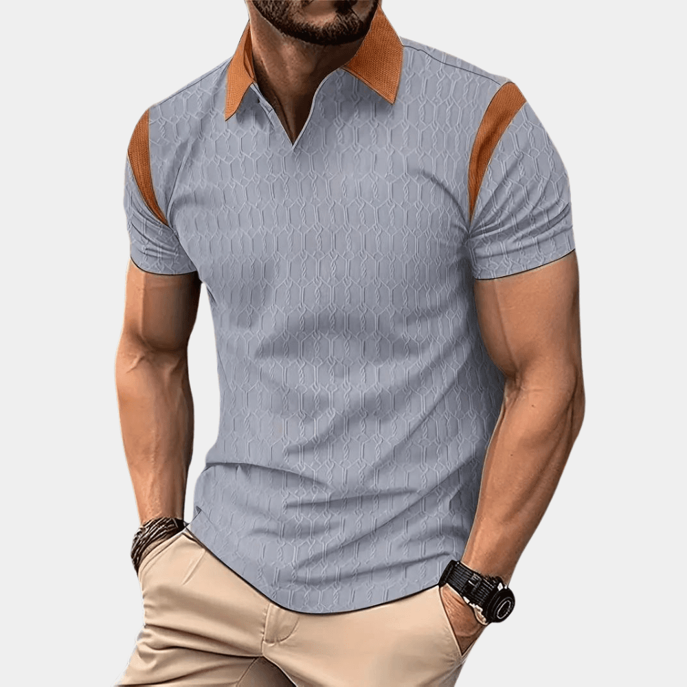 Stylowa męska koszulka polo z krótkim rękawem - Oddychająca, slim fit z mieszanki bawełny