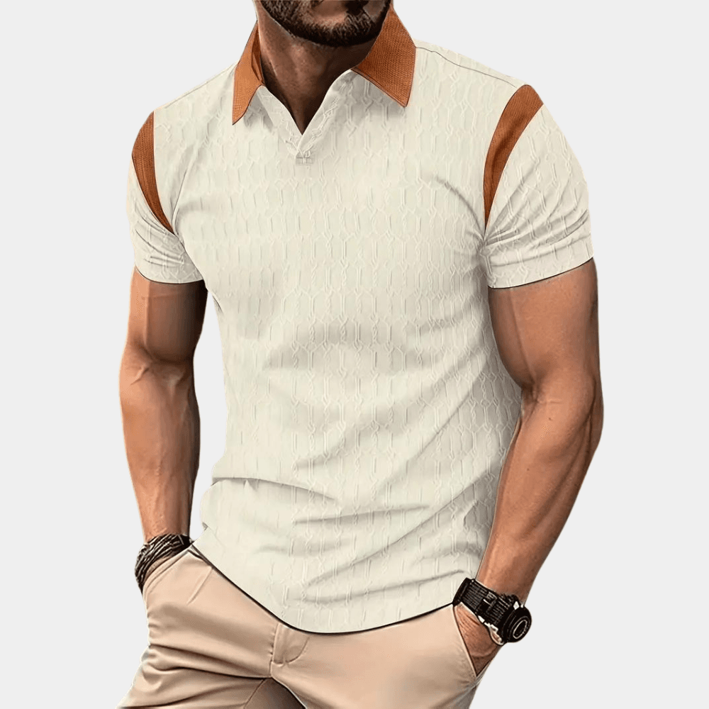 Stylowa męska koszulka polo z krótkim rękawem - Oddychająca, slim fit z mieszanki bawełny