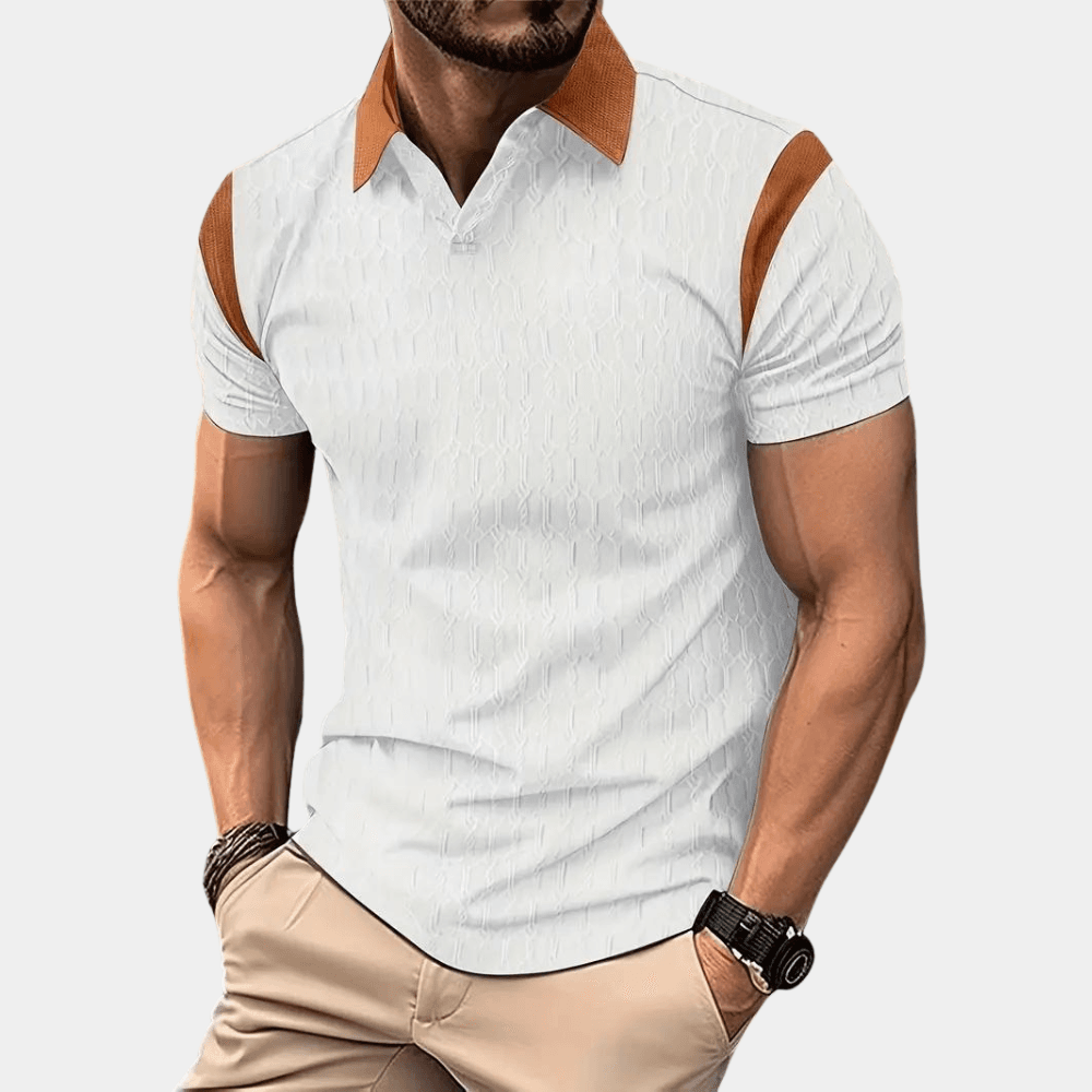 Modisches, atmungsaktives Herren-Polo aus Baumwollmischung - Slim Fit mit kurzen Ärmeln