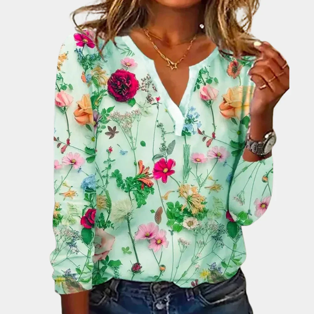 Maelle - Stilvolle, lässige Bluse mit floralem Design für Damen
