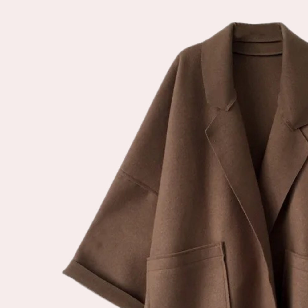 Eleganter, oversized Wollmantel für Damen – klassisches Übergangsmodell für den Frühling