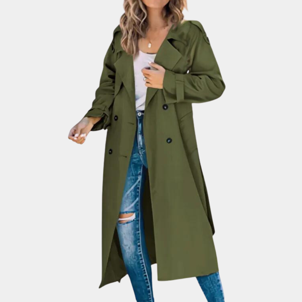 Eleganter Damen-Trenchcoat aus Baumwolle für den Frühling – klassischer Übergangsmantel im lässigen Stil