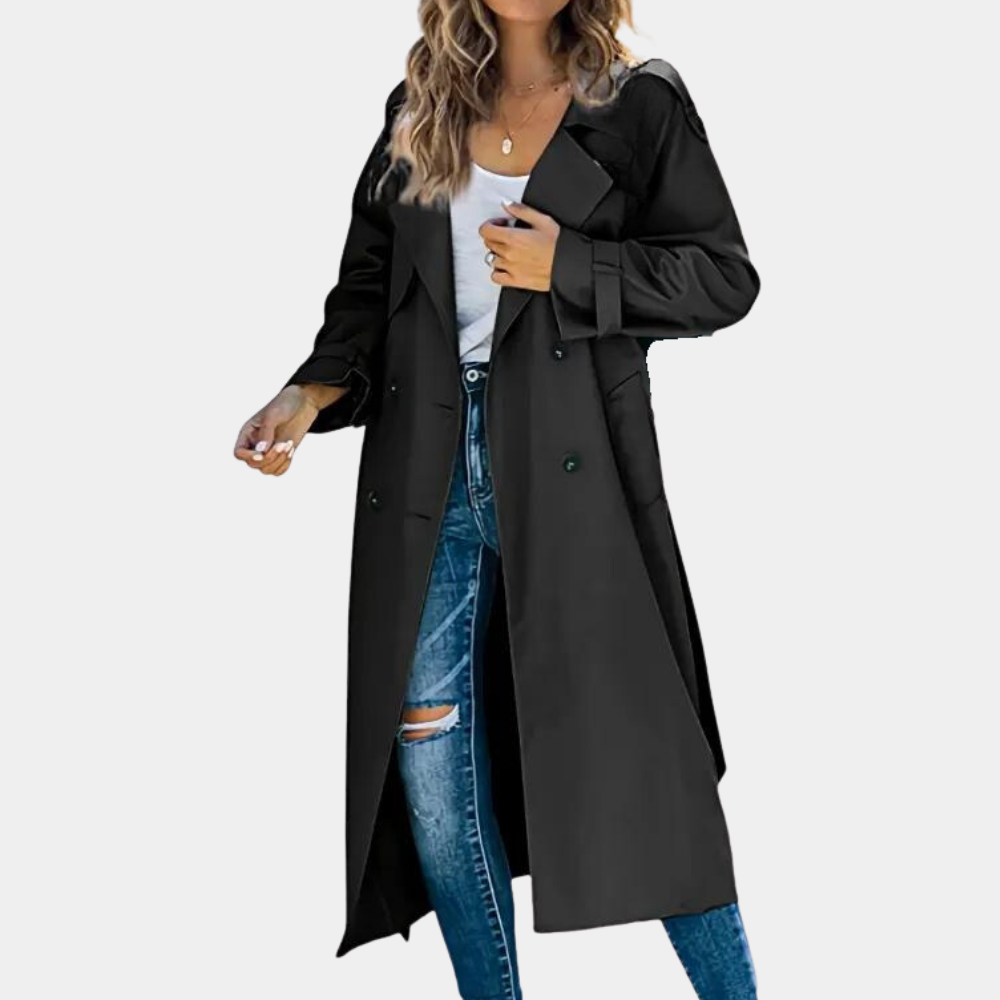 Eleganter Damen-Trenchcoat aus Baumwolle für den Frühling – klassischer Übergangsmantel im lässigen Stil