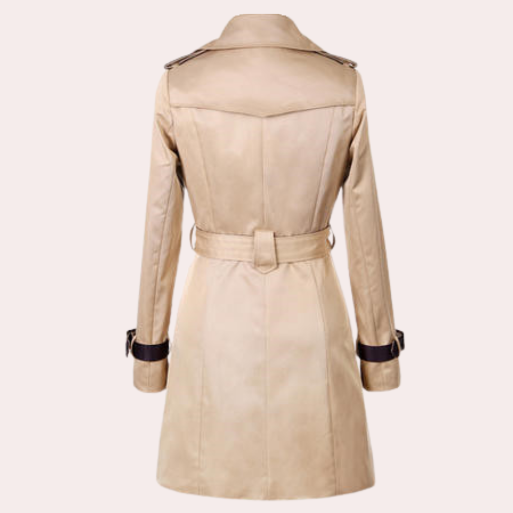 Eleganter Damen-Trenchcoat aus Baumwolle – Klassischer Übergangsmantel für den Frühling mit Gürtel und modernem Schnitt