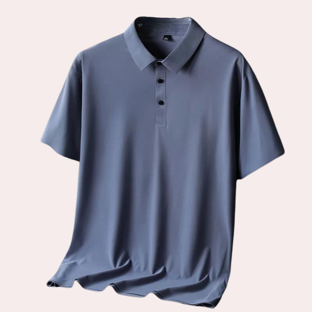 Men's Lightweight Silk Polo Shirt - Miguel Collection, Breathable Comfort for Daily Wear