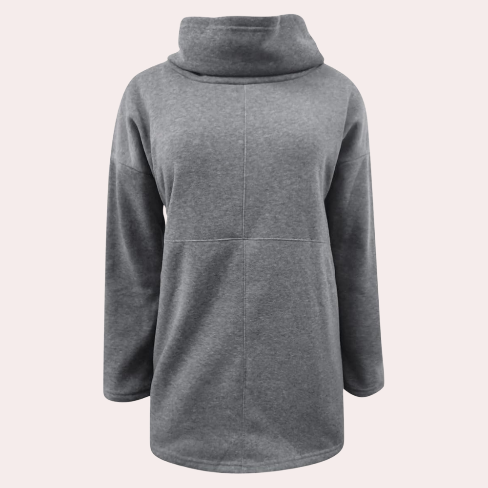 Modischer Oversized Damenpullover aus warmer Wolle mit Kragen – lässig und winterlich