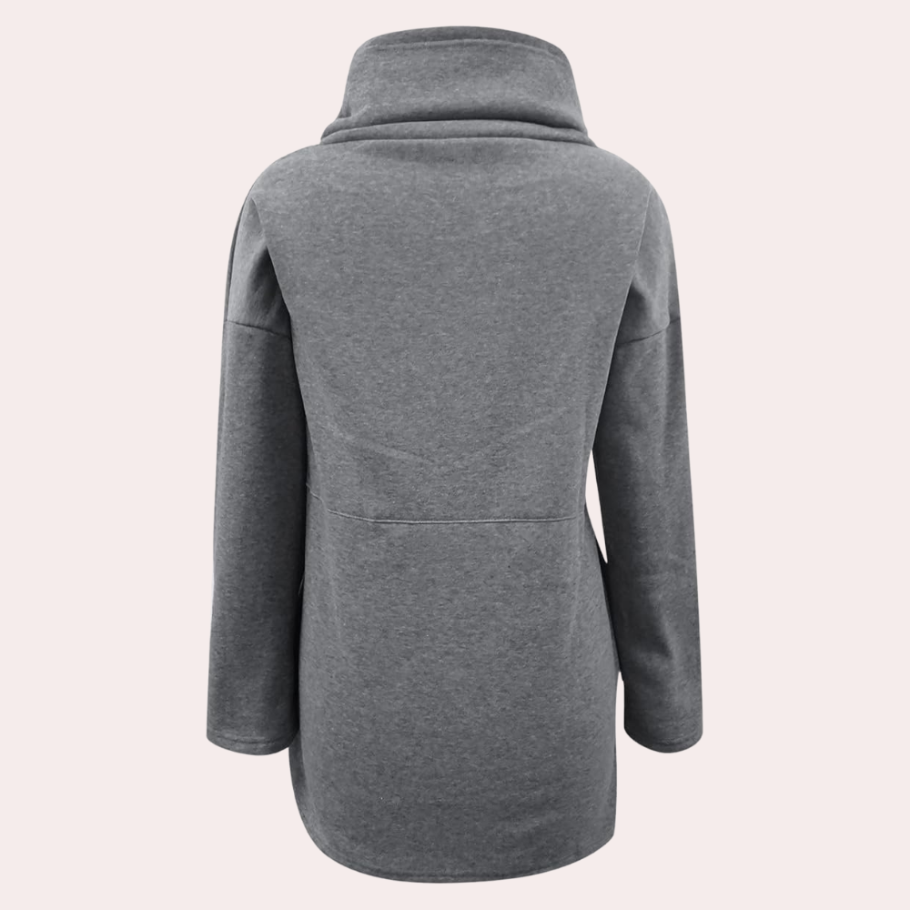 Modischer Oversized Damenpullover aus warmer Wolle mit Kragen – lässig und winterlich