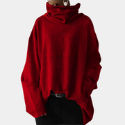 Modischer Oversized Damenpullover aus warmer Wolle mit Kragen – lässig und winterlich