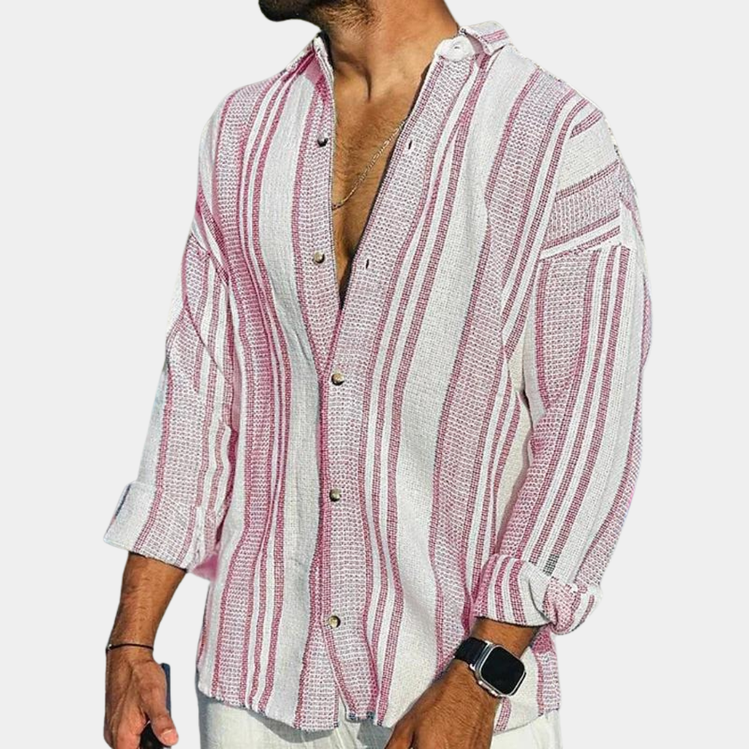 Adrian Men's Shirt: Pattern Inspired by the Refreshing Essence of a Sea Breeze