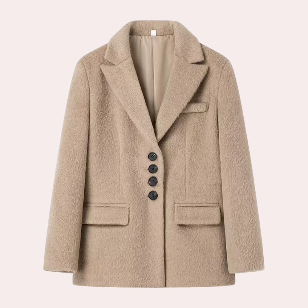 Eleganter kurzer Wollmantel für Damen – ideal für den Frühling
