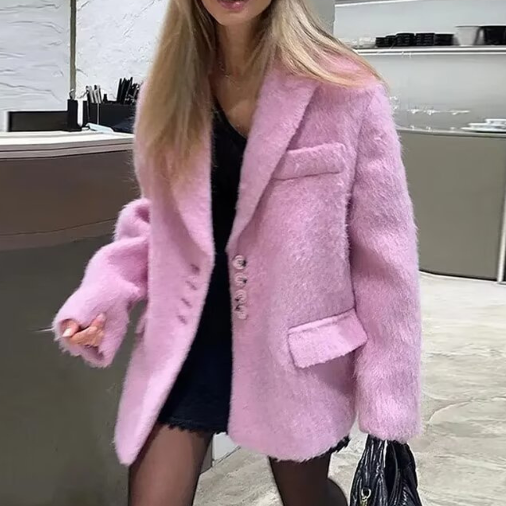 Eleganter kurzer Wollmantel für Damen – ideal für den Frühling