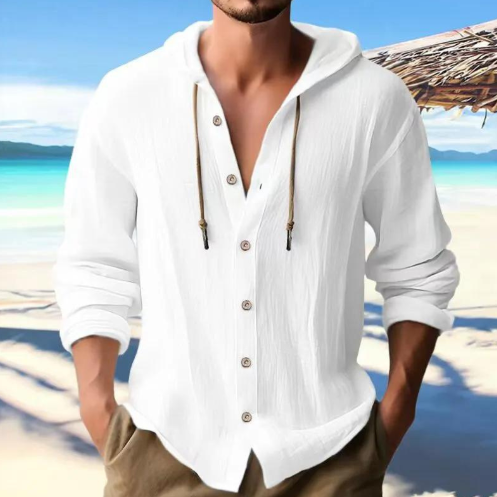 Trendige Herrenbluse mit moderner Kapuzenjacke - Danut