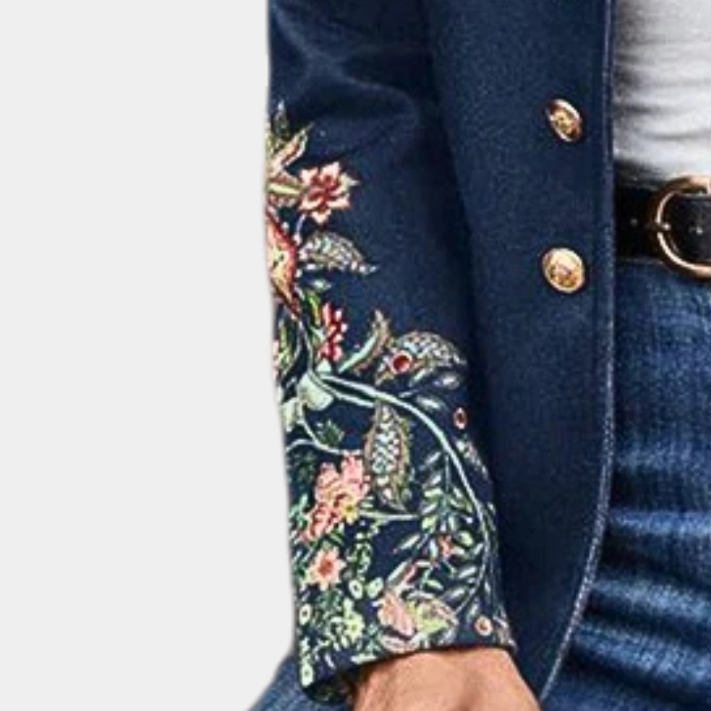 Stilvolle, leichte Baumwolljacke für Damen – Eleganter Frühlingslook mit bestickten Details