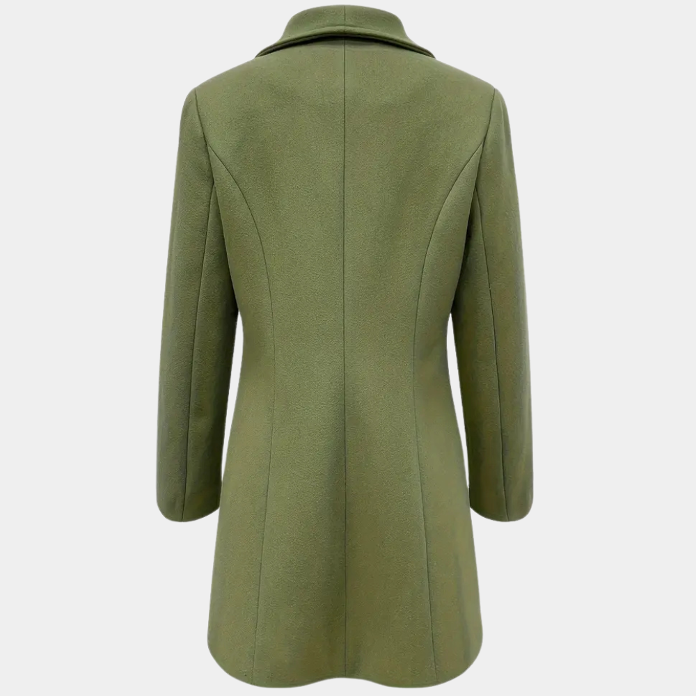 Eleganter Übergangs-Wollmantel für Damen im klassischen, stilvollen Schnitt für den Frühling
