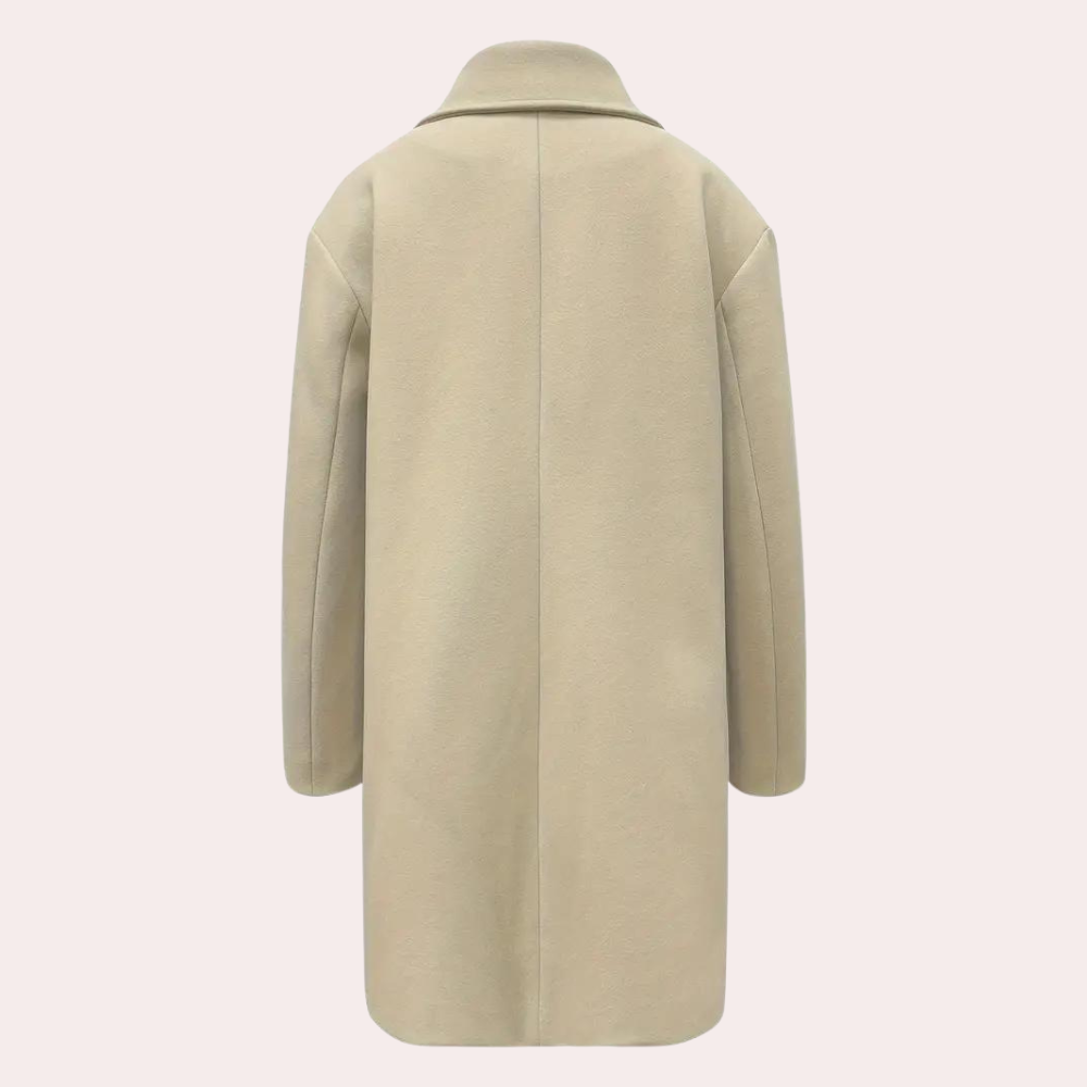 Stilvoller klassischer Midi-Wollmantel für Damen – Elegante Übergangsjacke für den Frühling