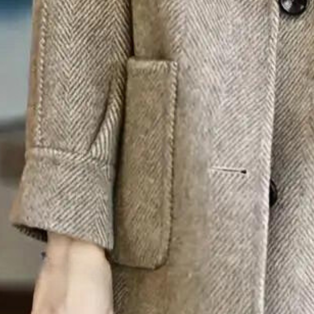 Eleganter langer Wollmantel für Damen – ideal für den Frühling im Übergangsstil