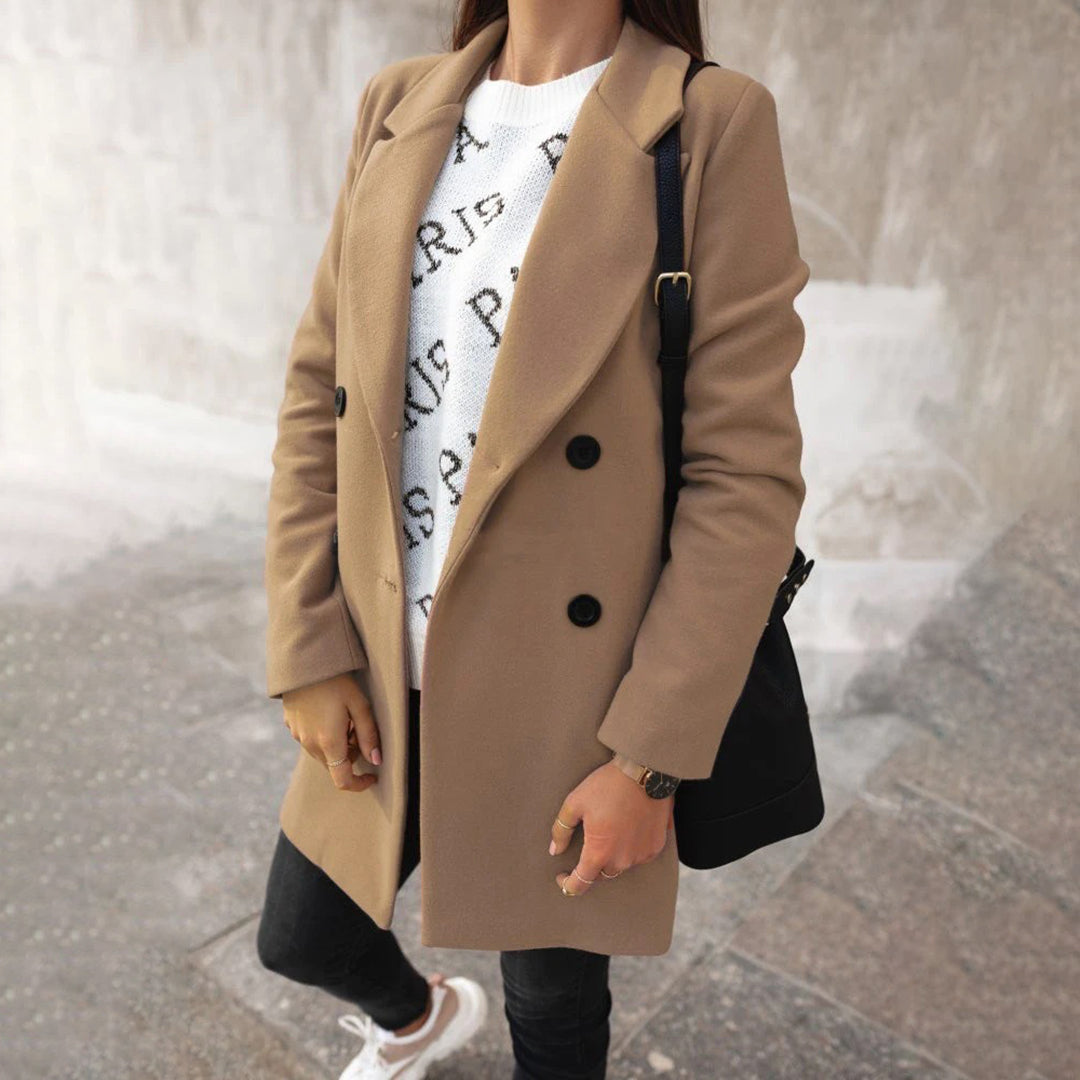 Laura - Eleganter langer Wintermantel für Damen