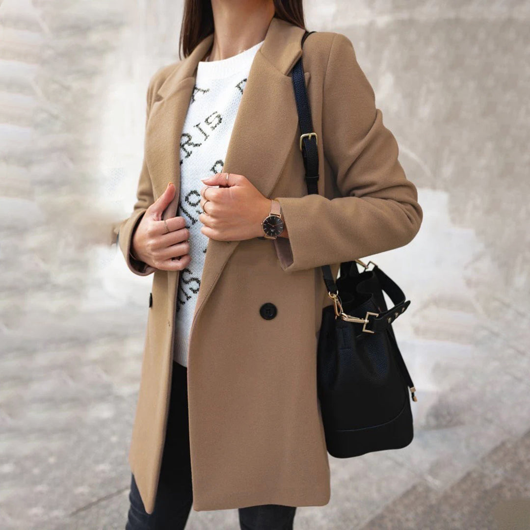 Laura - Eleganter langer Wintermantel für Damen
