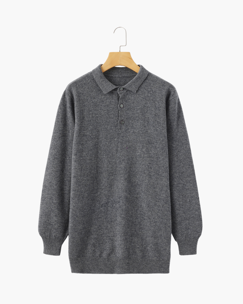 Bennett | Luxuriöser Herren Kaschmirpullover mit Polokragen & Knopfleiste