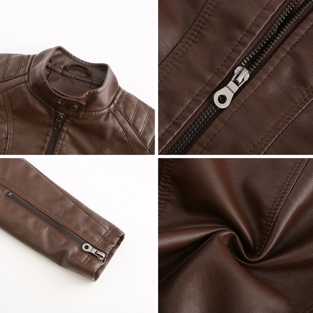 Elegante taillierte Damen Lederjacke für den Frühling – stilvolle Bikerjacke