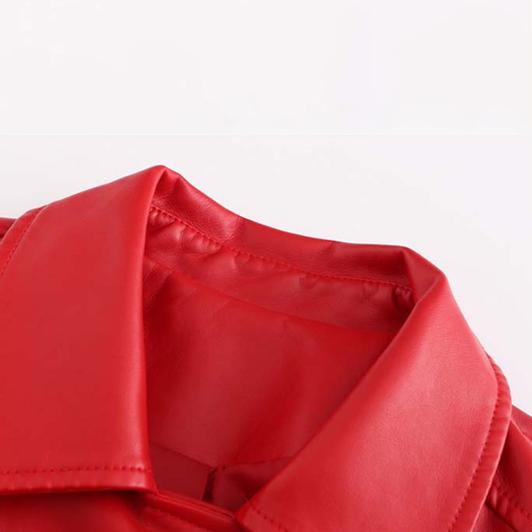 Elegante taillierte Damen Lederjacke für den Frühling – leichte Casualjacke