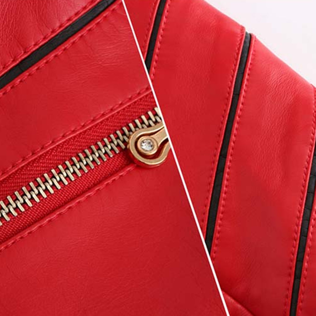 Elegante taillierte Damen Lederjacke für den Frühling – leichte Casualjacke