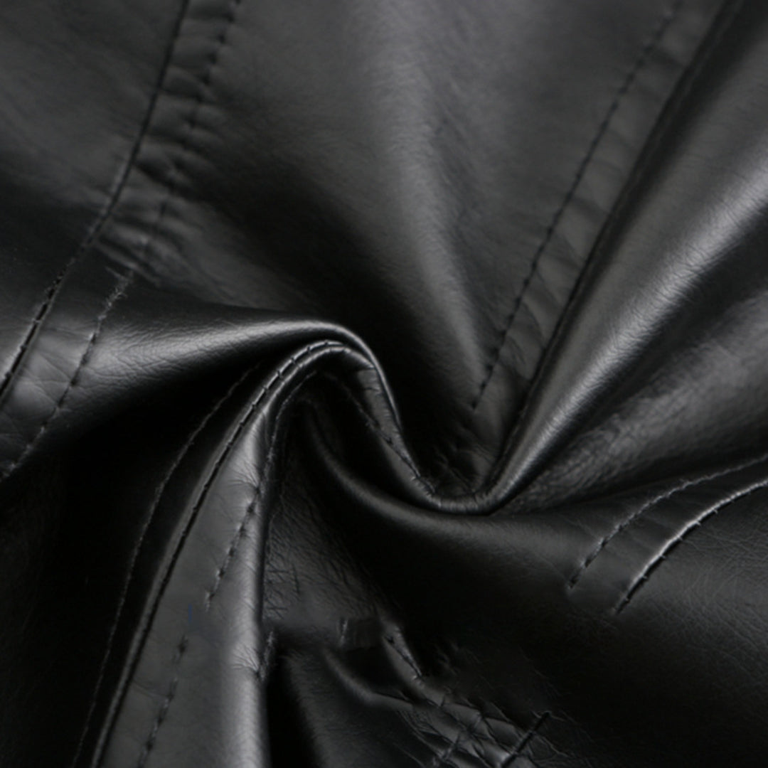 Leichte taillierte Damen Lederjacke für den Frühling – Casual Bikerjacke mit Reißverschluss