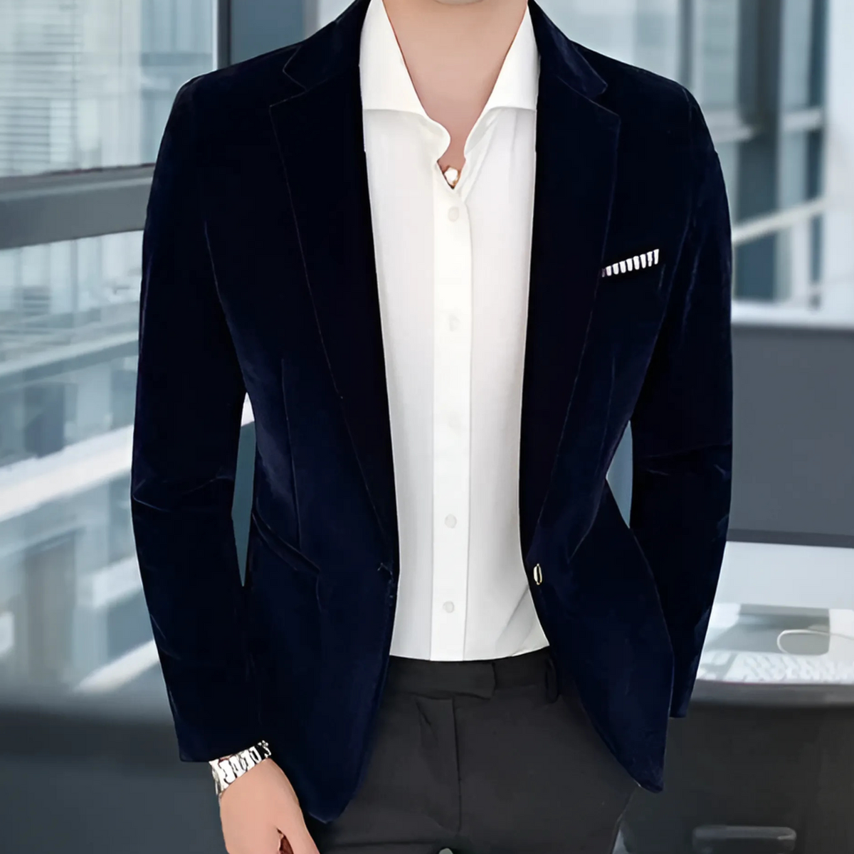 Elegante taillierte Herren-Wolljacke für den Herbst