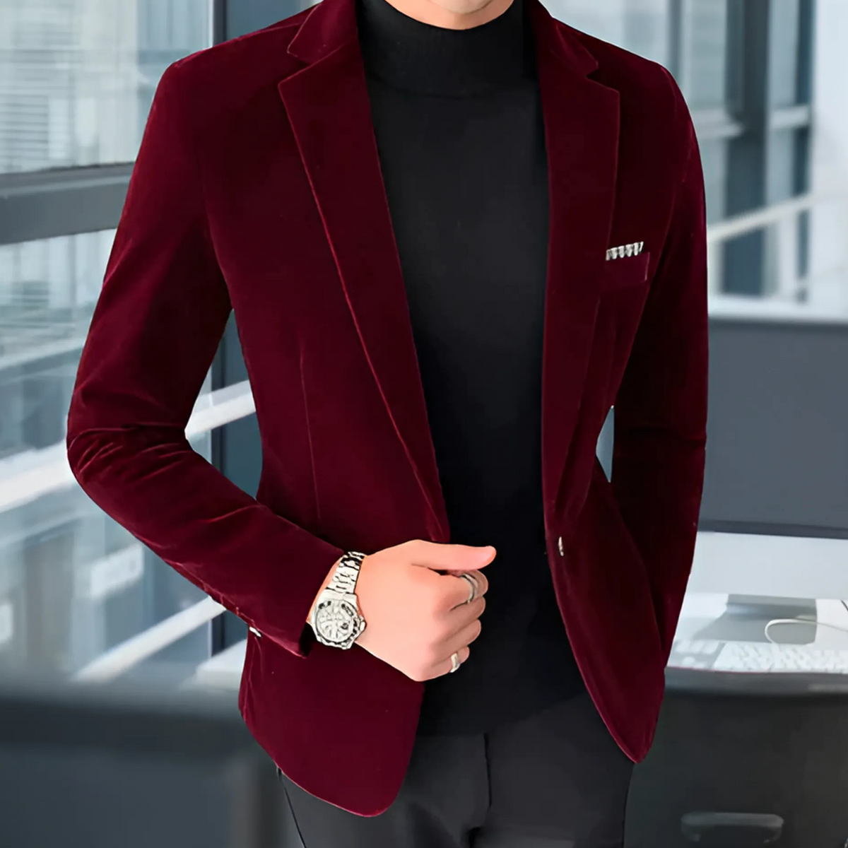 Elegante taillierte Herren-Wolljacke für den Herbst