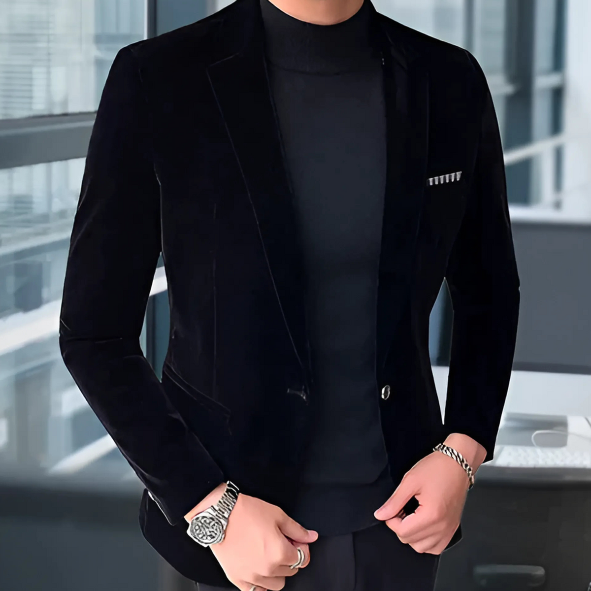Elegante taillierte Herren-Wolljacke für den Herbst