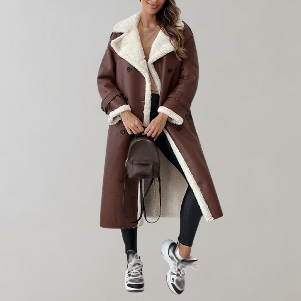 Hanna - Eleganter langer Wintermantel für Damen