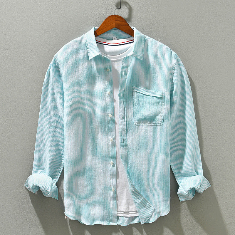 Herren Langarm-Casualshirt mit Knöpfen und Klassischem Kragen - Atmungsaktives, Bequemes Material