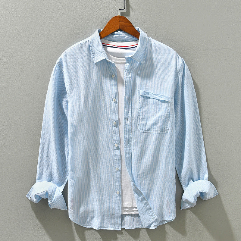 Camisa Casual de Manga Larga para Hombre - Botones y Cuello Clásico - Tela Transpirable y Confortable