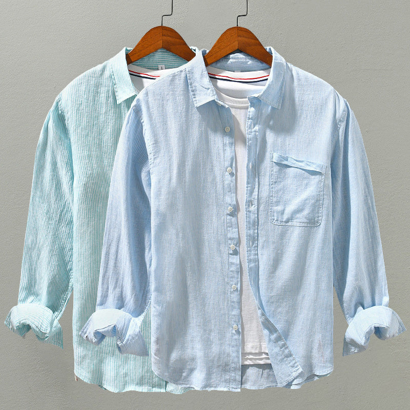 Camisa Casual de Manga Larga para Hombre - Botones y Cuello Clásico - Tela Transpirable y Confortable