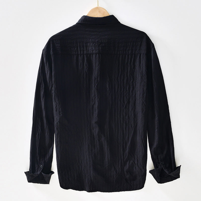 Men's 100% Cotton Casual Shirt - Comfortable Regular Fit with Long Sleeves for Breathable Ease
