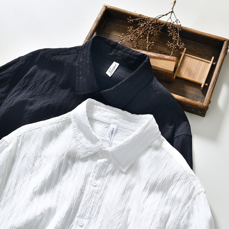 Men's 100% Cotton Casual Shirt - Comfortable Regular Fit with Long Sleeves for Breathable Ease