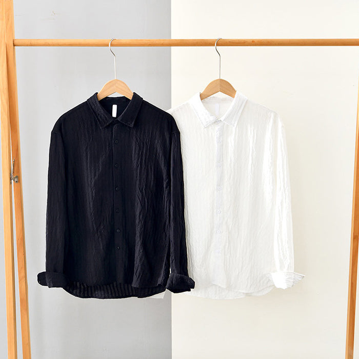 Men's 100% Cotton Casual Shirt - Comfortable Regular Fit with Long Sleeves for Breathable Ease